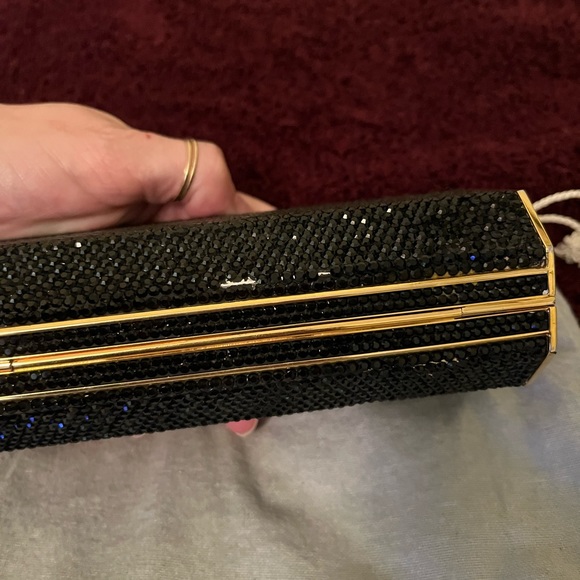 Vintage Judith Leiber Black and Gold Crystal Clutch. - Picture 8 of 16
